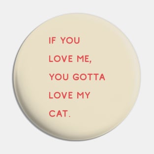 Love my cat red Pin