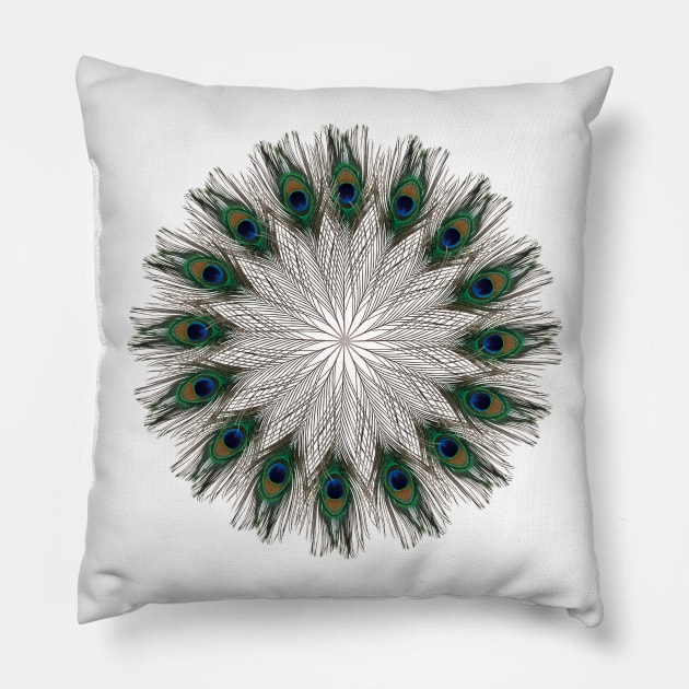 Simple Peacock Mandala Pillow by burenkaUA