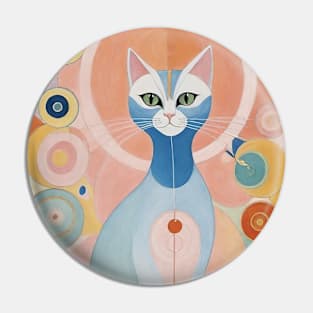 Hilma af Klint's Feline Fantasia: Abstract Cat Celebration Pin