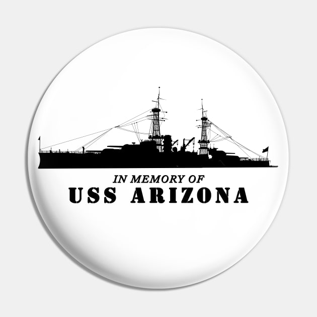 Battleship - USS Arizona - Silhouette - In Memory Of Pin by twix123844