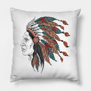 Man in the Native American Indian chief Pillow