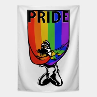 Puppy Rainbow pride Tapestry