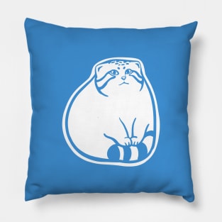 Pallas's cat paws on tail.Stylized art of a cute chonker Pillow