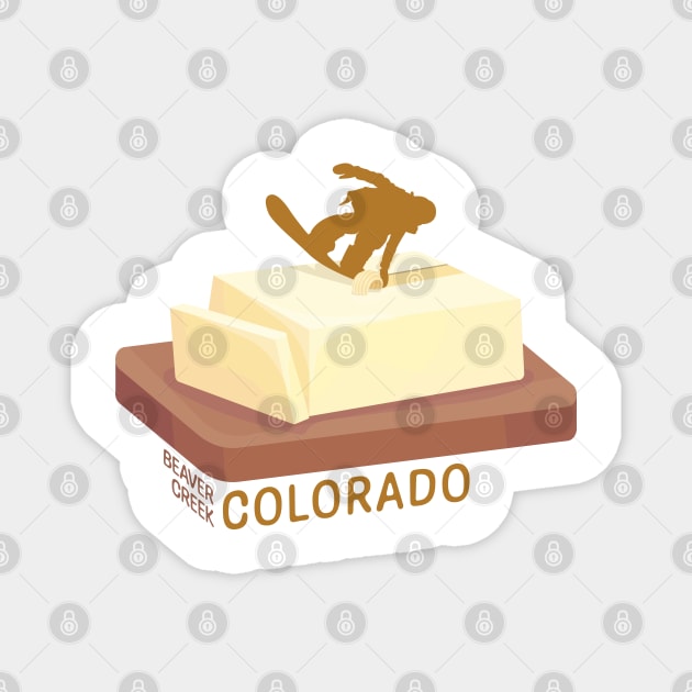 Snowboard Butter Carving | Beaver Creek Colorado Magnet by KlehmInTime