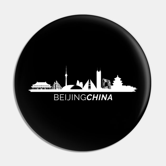 Beijing City Skyline Pin by SunburstGeo