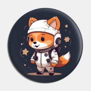 Cute Fox Astronaut Cartoon Pin