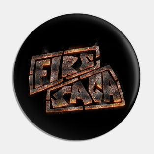 Fire Saga Logo Volcanic Rock Pin