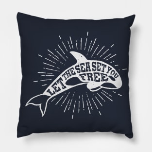 Nautical lettering: let the sea set you free Pillow