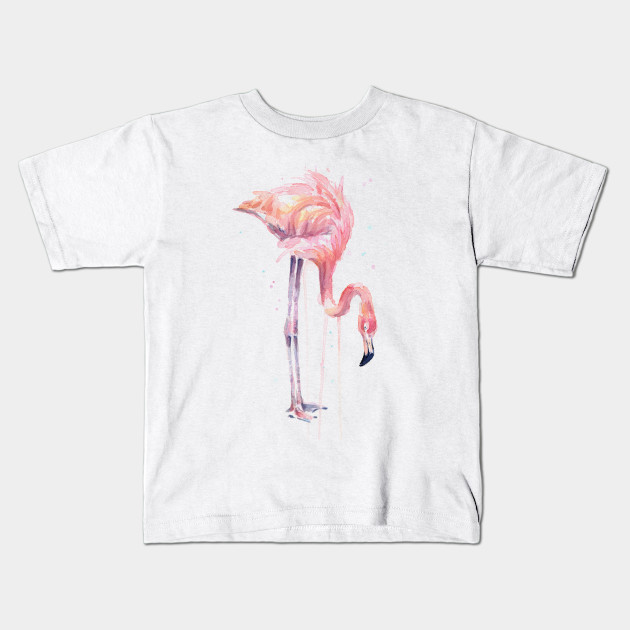 Flamingo Painting Watercolor Olga Shvartsur Kids T Shirt