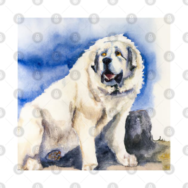 Watercolor Great Pyrenees - Dog Lovers by Edd Paint Something