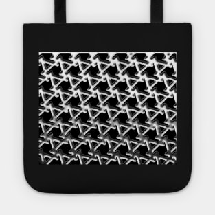 Black white and grey triangle chainmail Tote