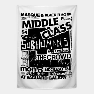 Black Flag / Subhumans / Adolescents Punk Flyer Tapestry