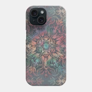 Winter Sunset Mandala in Charcoal, Mint and Melon Phone Case