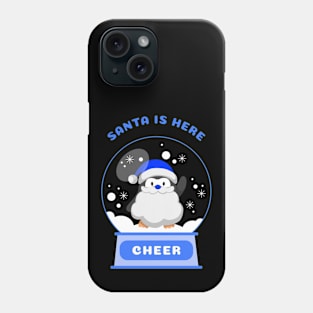 Santa Is Here Cheer Penguin (Blue) Phone Case