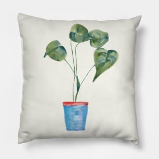 Small monstera watercolor Pillow