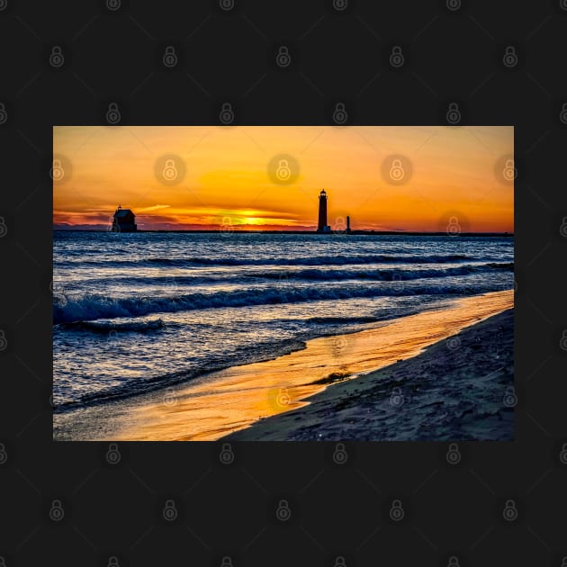 “Grand Haven Lighthouse at Sunset” by Colette22