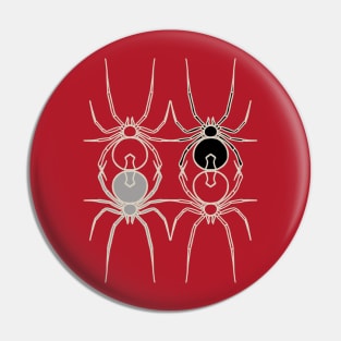 Simply Spooky Collection - Spiders - Blood Red and Bone White Pin