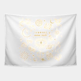 Moon child in white Tapestry