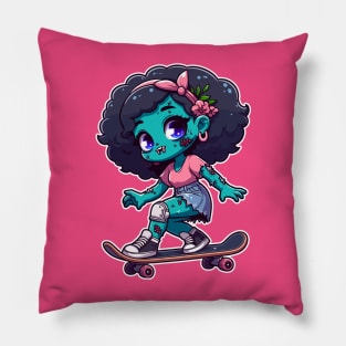 Zombie Skate Girl Pillow