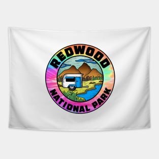 Redwood National Park California Camper Camping Camp Trailer Tapestry