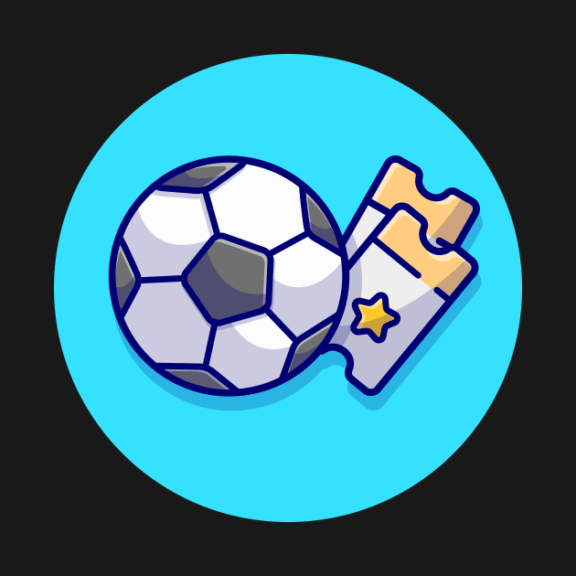 Soccer Ball With Ticket Cartoon Vector Icon Illustration by Catalyst Labs