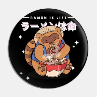 Ramen is Life Racoon Japanese Aesthetic Pin