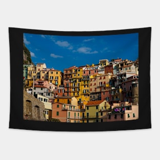 View on the cliff town of Manarola, one of the colorful Cinque Terre on the Italian west coast Tapestry