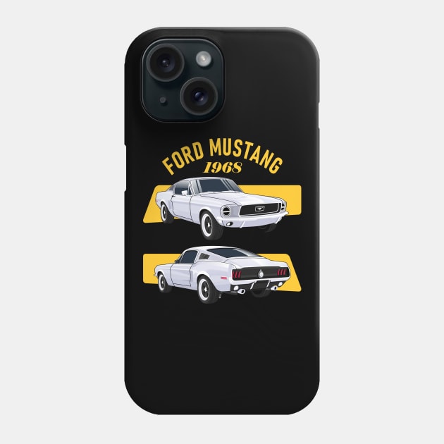 Mustang 1968 classic cars Phone Case by masjestudio