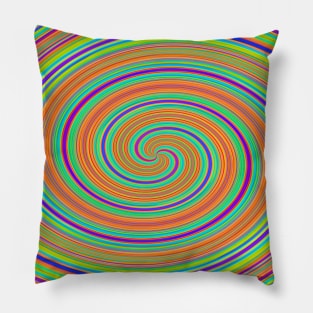 Colorful Psychedelic Spiral Pillow