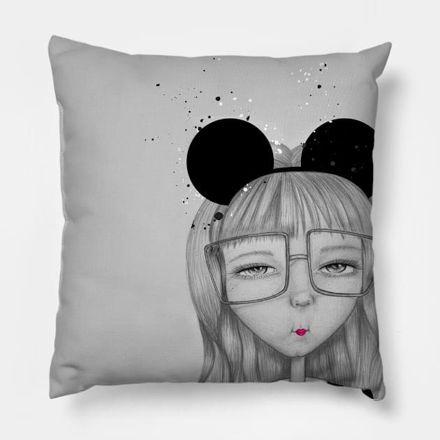 Entitled Girl Portrait Pillow by ilaamen