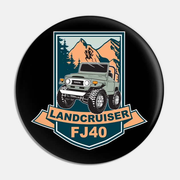 FJ40 Mountains Pin by Bulloch Speed Shop