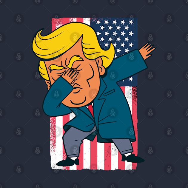 Funny Dabbing Donald Trump US Election USA Flag Mens Womens by pipsmerch