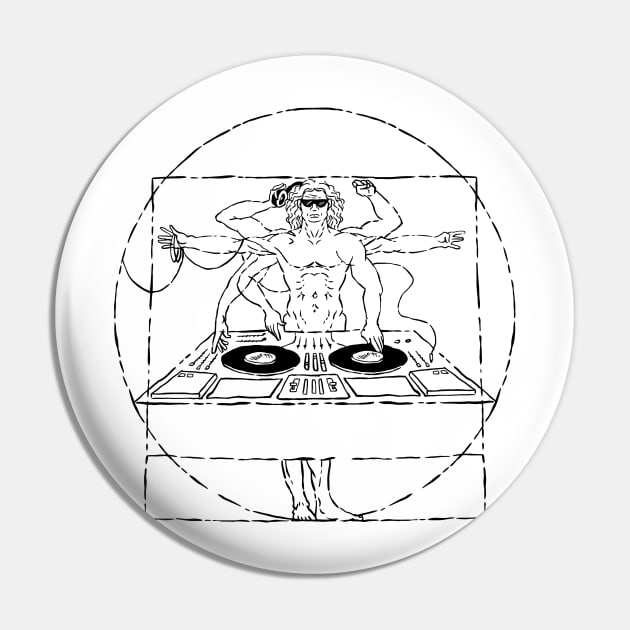 Dj Vitruvio Old School Disc Jockey Music Lover Pin by UNDERGROUNDROOTS