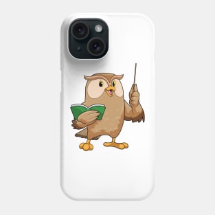 Owl as Teacher with Book & Pointer Phone Case