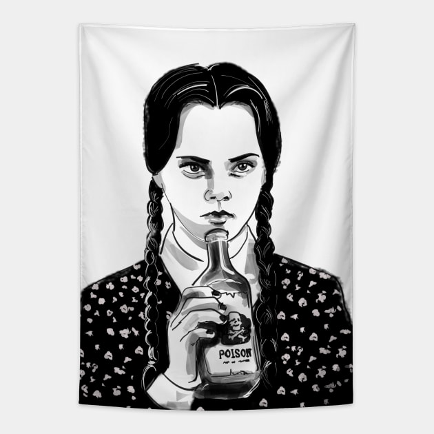 Wednesday Addams Tapestry by Otracreativa