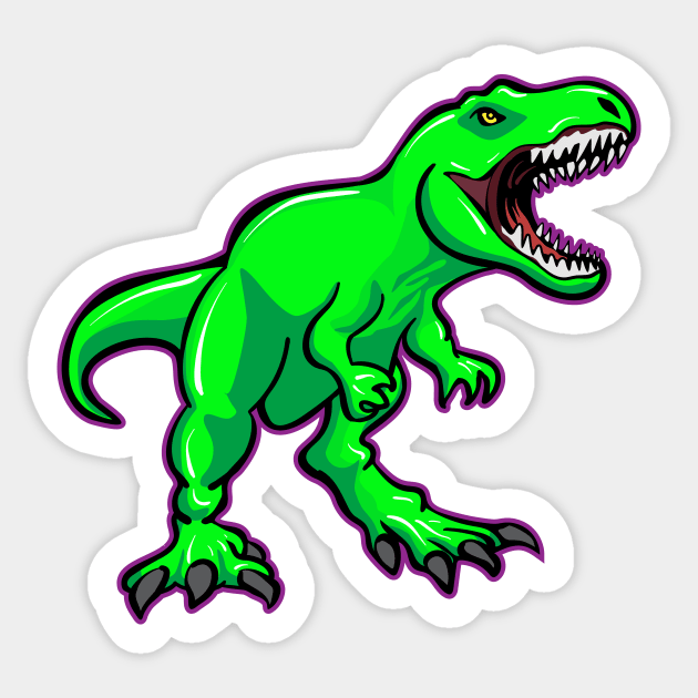 Sticker T-Rex Vert - Stickers Dinosaures