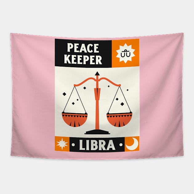 Libra Zodiac Sign Tapestry by Tip Top Tee's