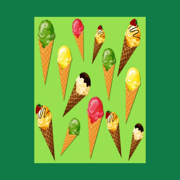 Ice Cream Cones-Green light by YamyMorrell