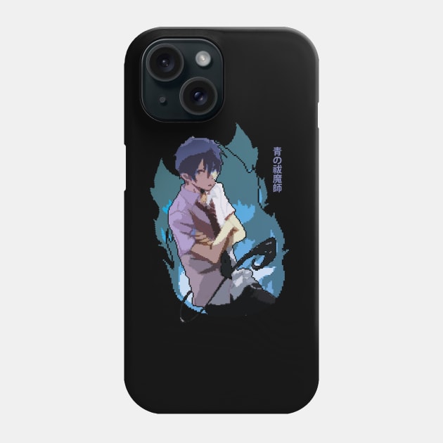 Blue Exorcist Rin Okumura PixelArt Phone Case by BleizerShtorn