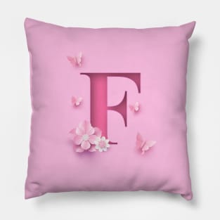 F Letter Personalized, Pink Minimal Cute Design, Birthday Gift, Christmas Gift, Pillow