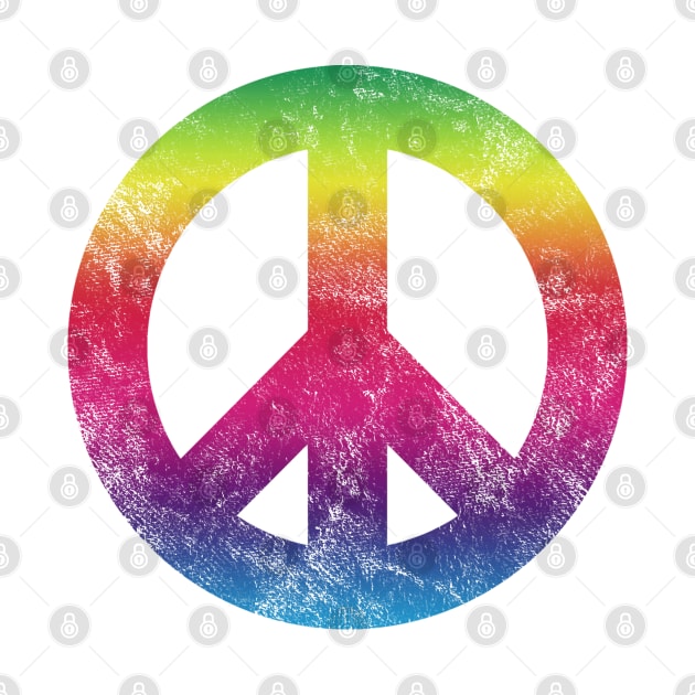 RETRO RAINBOW PEACE SIGN by BG305