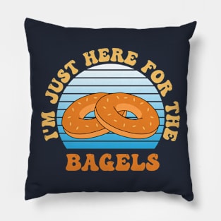 Just Here For the Bagels Funny Quote Pillow