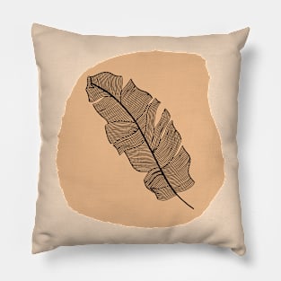 Minimalist Line Feather Organic forms abstract art Pillow