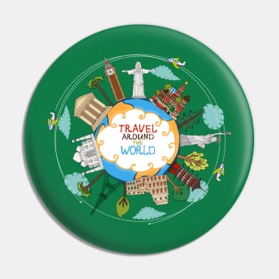 Travel Around The World Pin