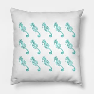 Seahorse pattern - Blue-green Pillow