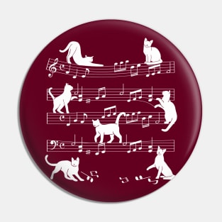 Cat Silhouette Music Sheet Musical Notes Pin
