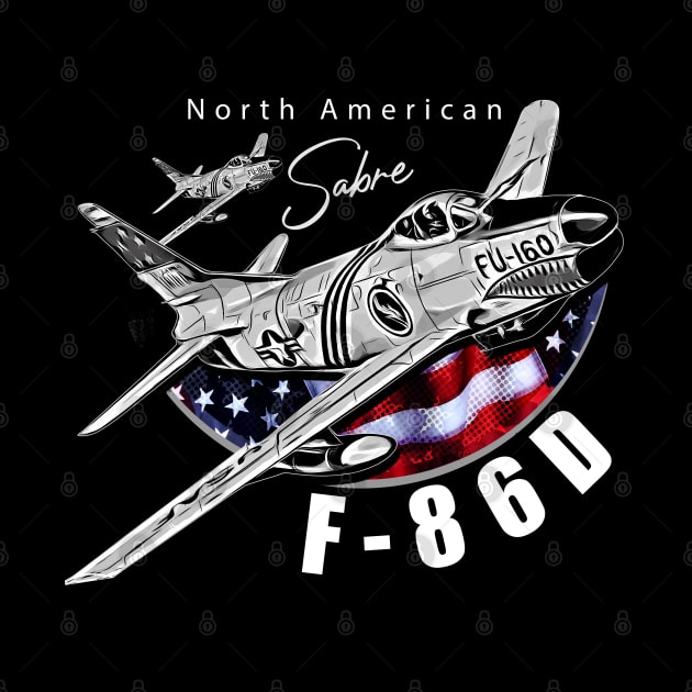 North American F-86D Sabre Vintage Aircraft by aeroloversclothing