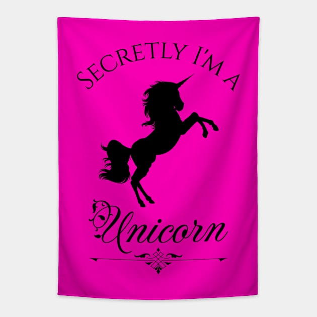 Secretly I'm a Unicorn Tapestry by SilverFoxx Designs