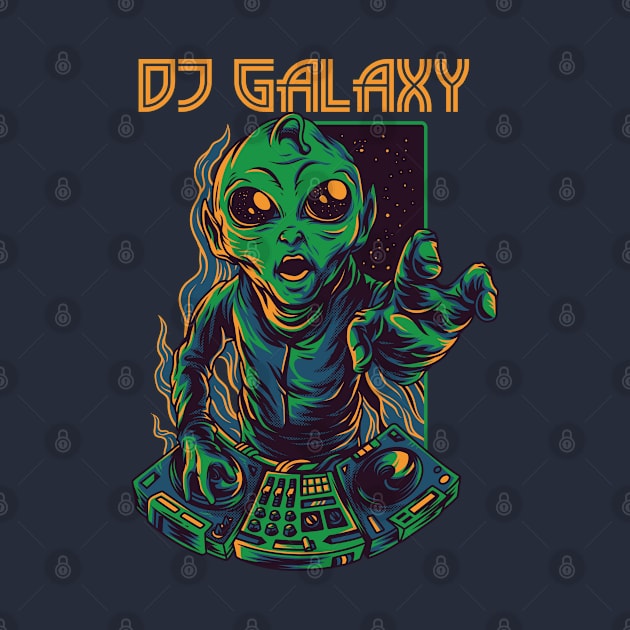 DJ Alien Galaxy  Illustration by Mako Design 