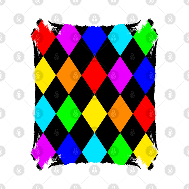 Multicolor Harlequin Pattern - Diamond Pattern by cInox